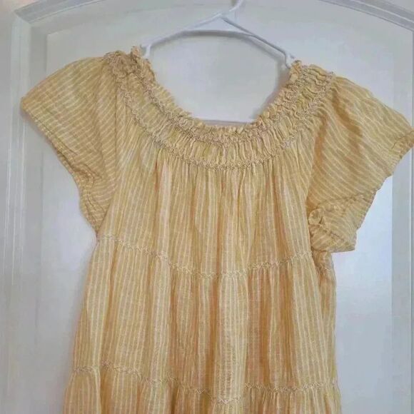 Max Studio Women's Yellow Smocked Babydoll Dress - Picture 11 of 12